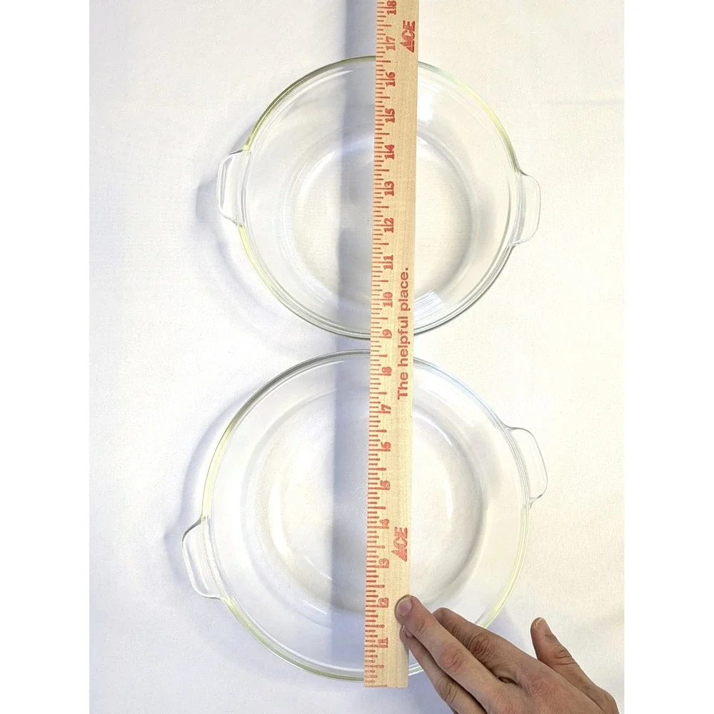 Vintage Pyrex Clear Glass Round Casserole Dish Set 023 1.5QT & 024 2QT USA Made